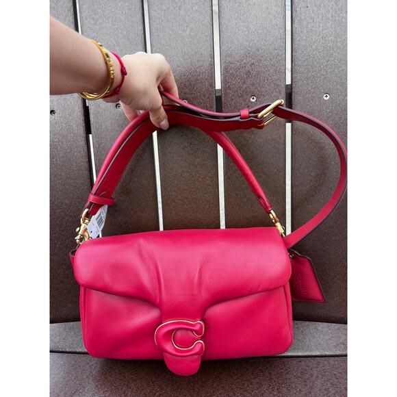 COACH NWT Leather Tabby Pink Pillow Rectangular Crossbody Bag - Picture 1 of 11